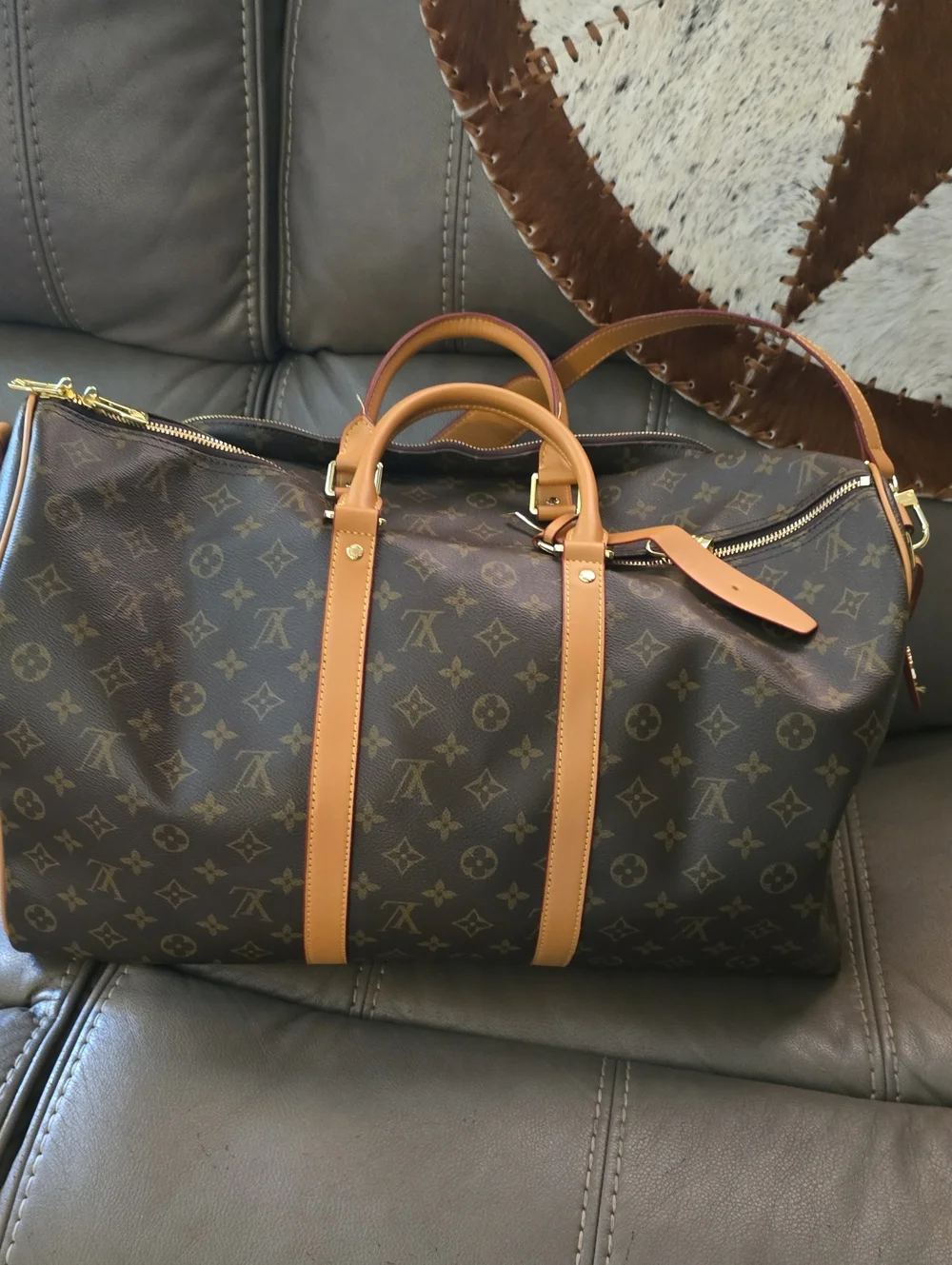 Louis Vuitton Monogram Canvas Duffel in Brown and Tan